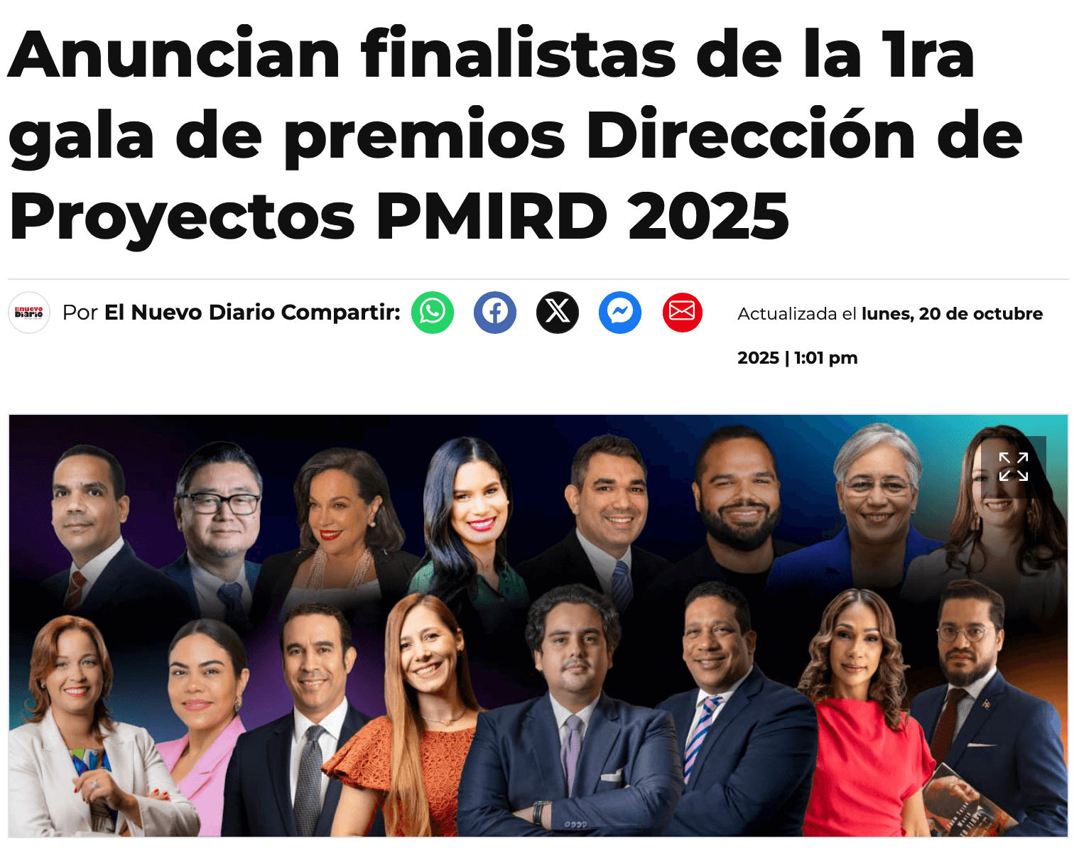 El Nuevo Diario - Finalistas Premios PMIRD 20 Oct 2025-2 El Nuevo Diario - Finalistas Premios PMIRD 20 Oct 2025-2